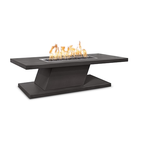 The Outdoor Plus 60 Rectangular Imperial Fire Table - Powder Coated Metal - Black - Match Lit - Natural Gas OPT-IMPC6015-BLK-NG
